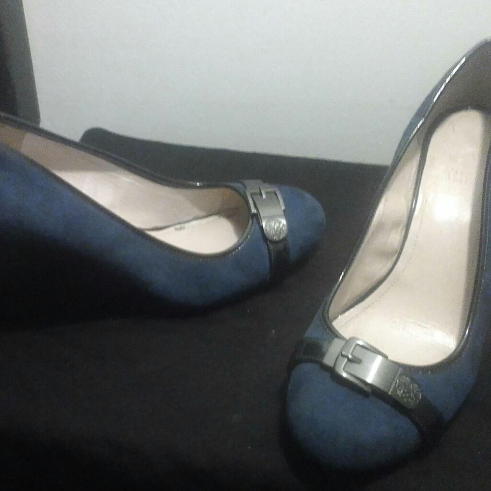 Blue swade Tory Burch wedges